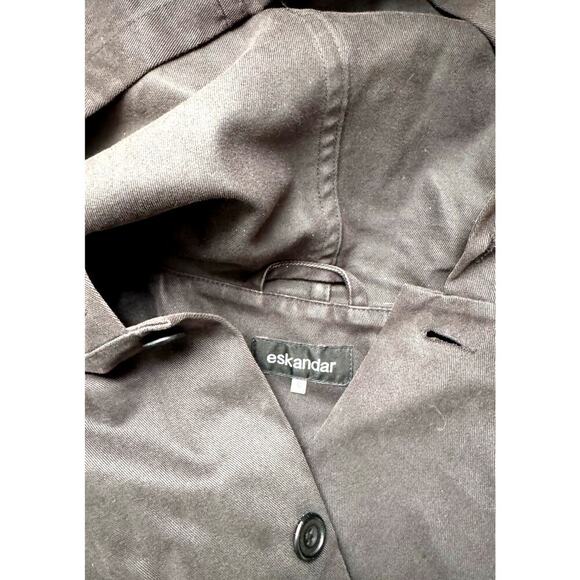 ESKANDAR Cotton/Wool Oversized Hooded Button Up Jacket Black Size 0 - Picture 5 of 5